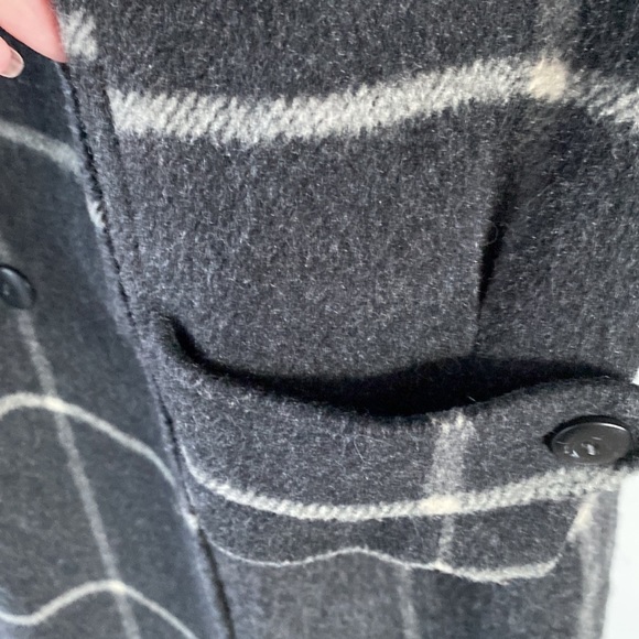 ALORNA vintage wool plaid coat grey gray - Picture 6 of 7